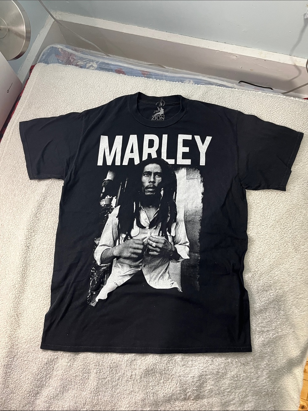 Zion Rootswear Black Marley Graphic Tee A033
